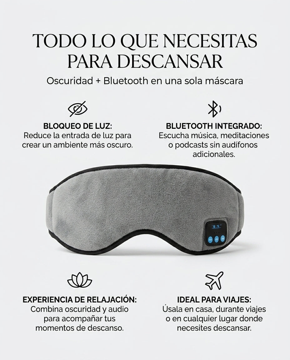 Mascara para dormir con auriculares Blue